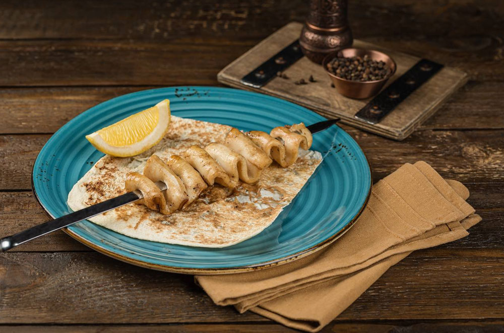 Фото Кальмар на мангале